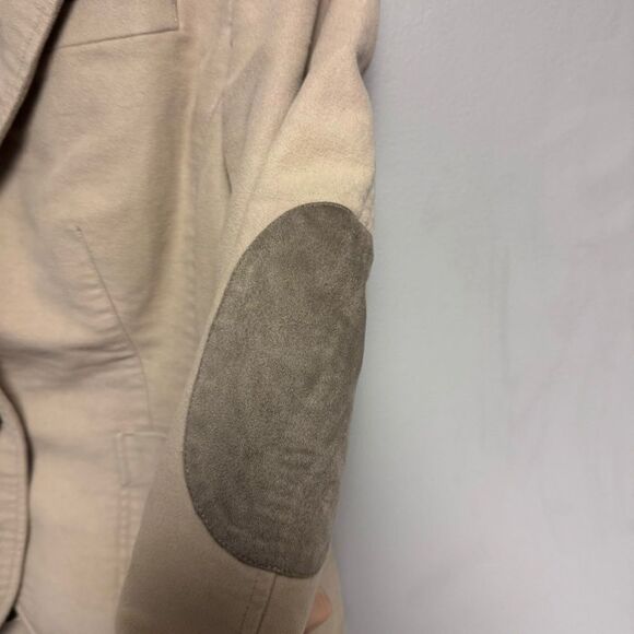 Boden Women’s camel tan Blazer jacket size 6 US elbow patches velvet like - Picture 2 of 7